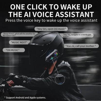 Y10 Motorcycle Bluetooth 5.3 Helmet Headset with Colorful Lights Waterproof Wireless Earphone Hands-Free Headset Waterproof